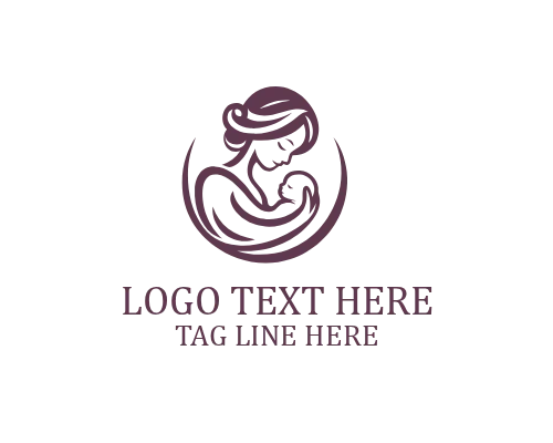 Soft Abstract Mom and Baby Logo