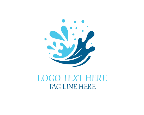 Soft Blue Water Splash Logo for Calm Brands