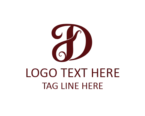Soft Calligraphy letter D Logo