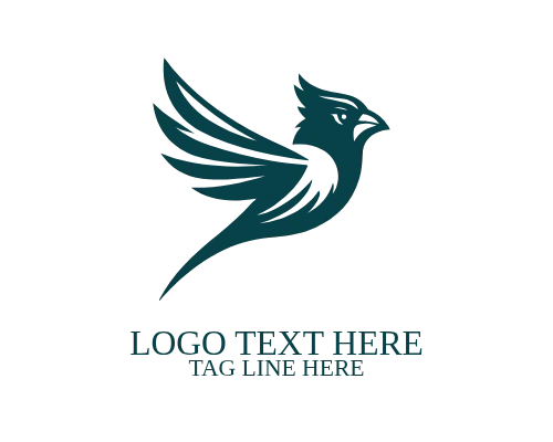 Soft Curve Cardinal Bird Logo