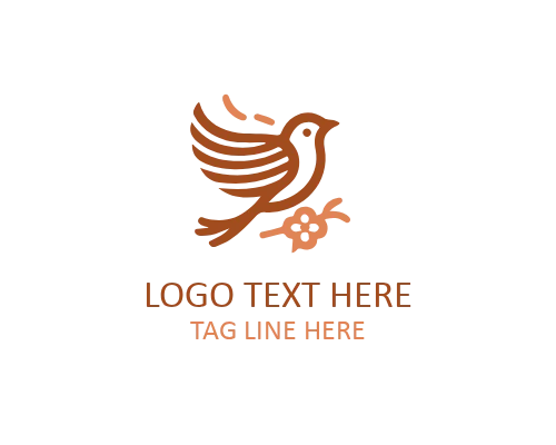 Soft Curve Linear Bird Logo