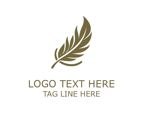Soft Curve Minimalist Feather Logo for Gentle Branding