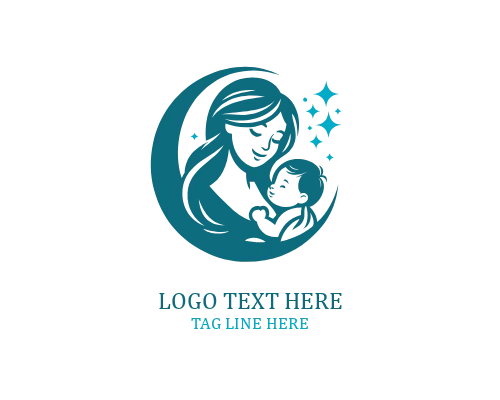 Soft Family Love Mom And Baby Logo