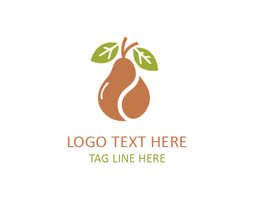 Soft Flat Pear Logo for Friendly Branding and Gentle Identity