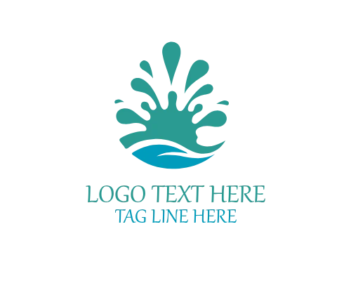 Soft Flowing Water Splash Logo for Wellness Brands