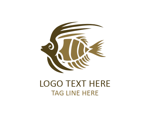  Soft Glow Tropical Fish Flat Logo