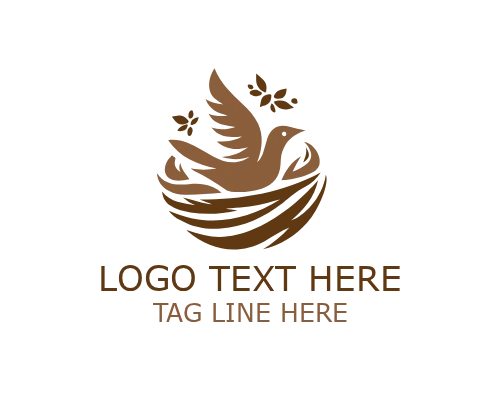 Soft Line Nesting Bird Logo for Minimal Nature Branding