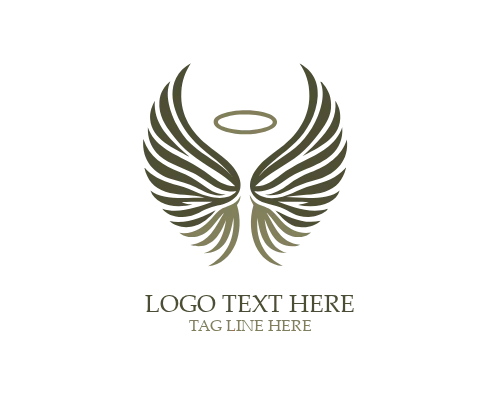 Soft Outline Angel Wings Symbol