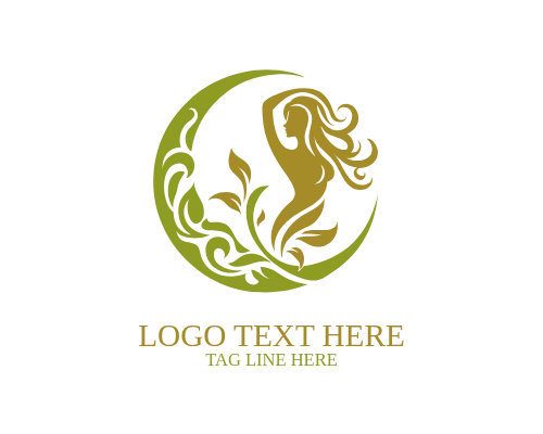 Soft Outline Moon Woman Logo
