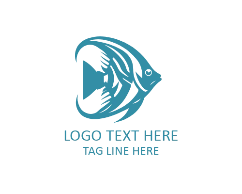 Soft Outline Tropical Fish Flat Logo