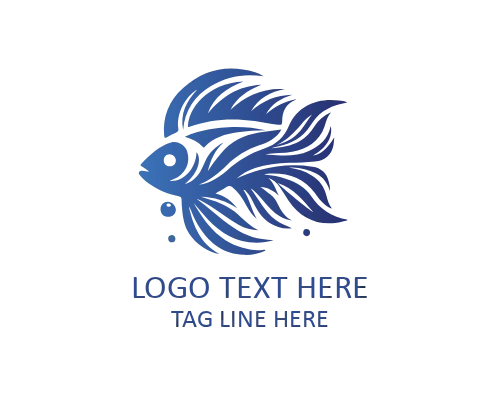 Soft Shadow Tropical Fish Flat Logo