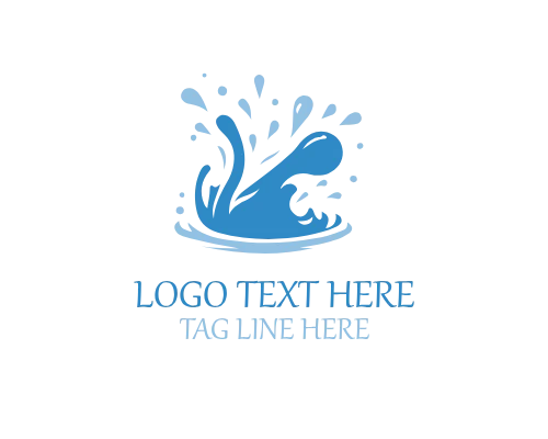 Soft Water Wave Splash Logo for Relaxing Brands