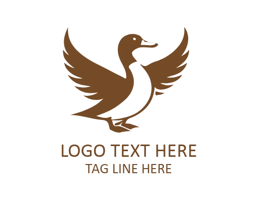 Solid Circle Duck Icon Logo
