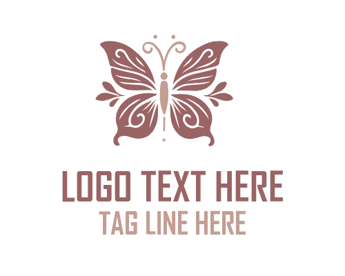 Spa and Relaxation Linear Floral Butterfly Logo preview