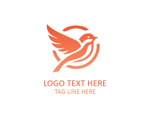 Sparrow Bird Circle Logo