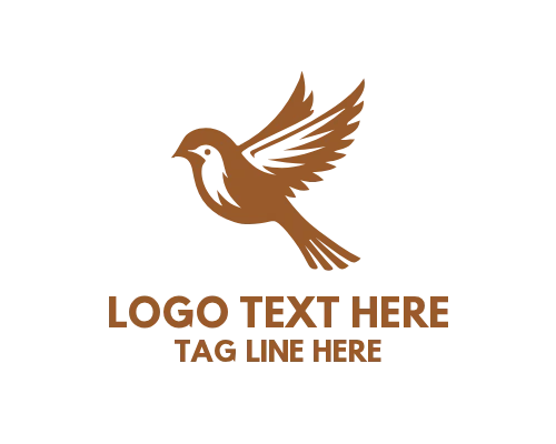 Sparrow Brown Feather Logo