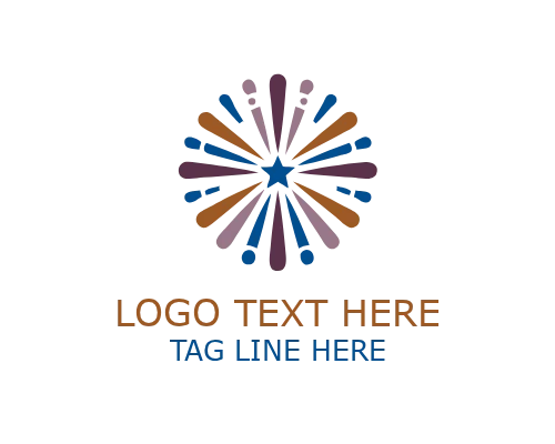 Special Event Fireworks Logo for Celebrations and Festival Branding