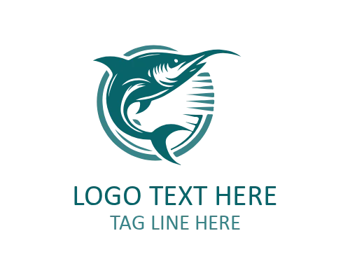Speed Marlin Fish Logo for Sport Fishing Branding