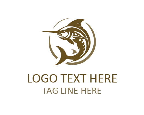 Speed Outline Marlin Fish Logo for Sport Fishing Branding