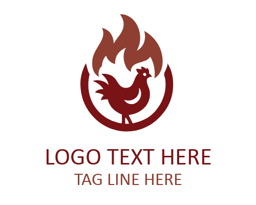 Spicy Flame BBQ Fire Logo