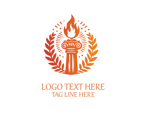Spiral Flame Pillar Logo for Creative, Spiritual, and Energy Brands
