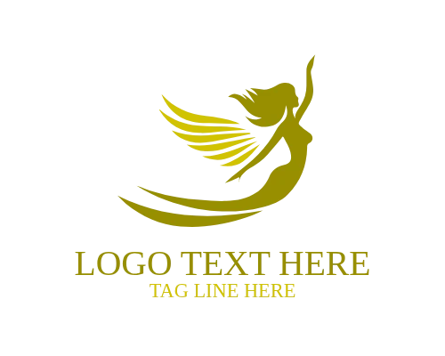 Spiritual Flying Woman Logo with Inner Light