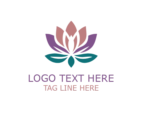 Spiritual Lotus Floral Logo for Meditation and Wellness Branding