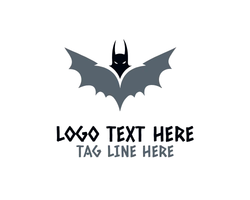 Spooky Flying Bat Logo