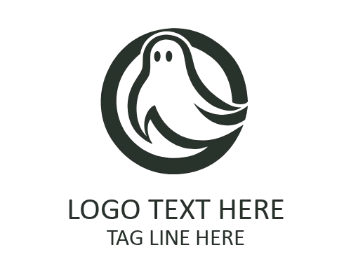 Spooky Ghost Emblem Logo