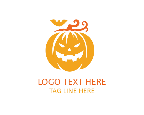 Spooky Pumpkin Face Logo