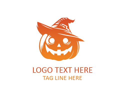 Spooky Pumpkin Face Logo