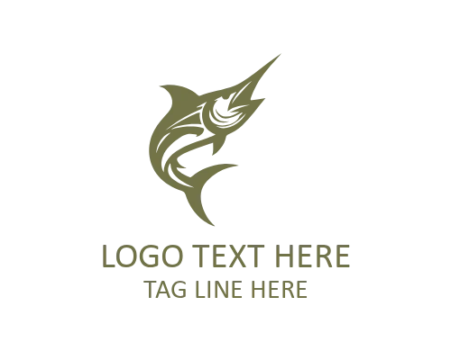 Sport Badge Marlin Fish Logo for Fishing Team Branding