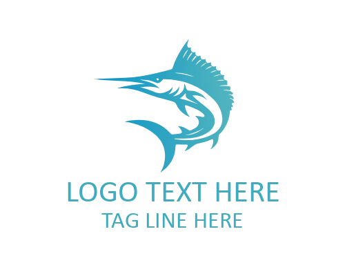 Sport Outline Marlin Fish Logo for Fishing Branding