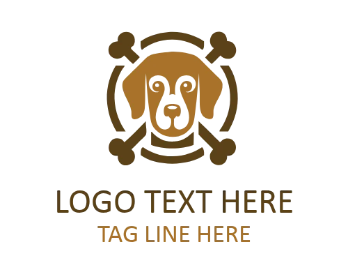 Sporty Dog Emblem Logo