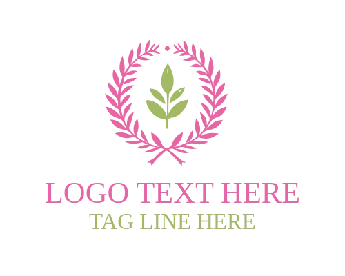 Spring Flower Garden Wreath Logo