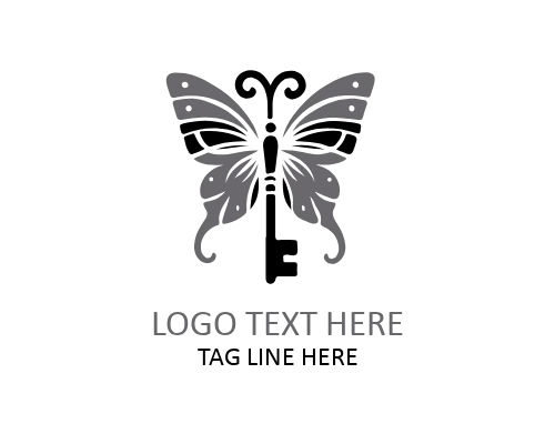  Square Frame Butterfly Key Logo