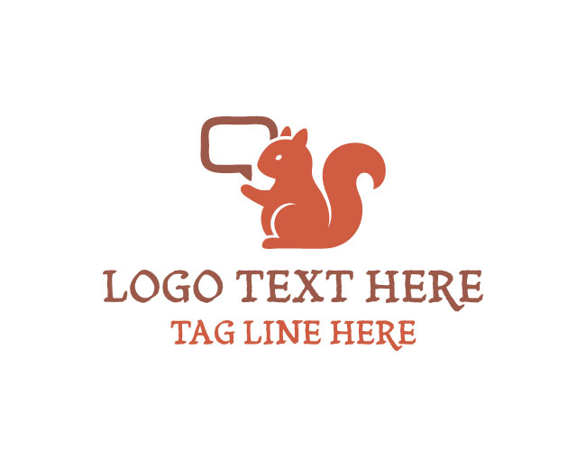 Squirrel Chat Bubble Logo