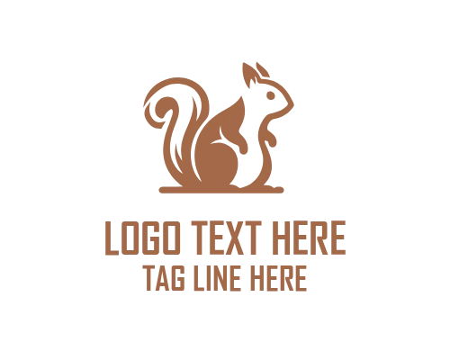 Squirrel Outline Badge Logo