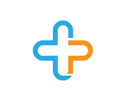 Letter P and Medical Plus Logo