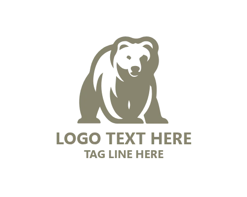 Standing Arctic Polar Bear Logo for Wildlife, Nature, and Environmental Brands