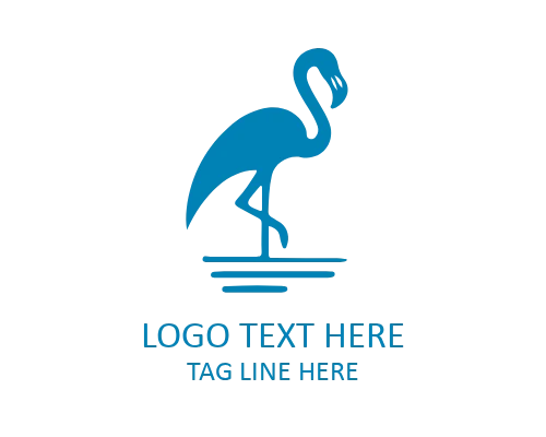 Standing Flamingo Bird Logo