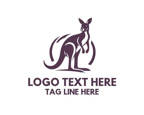 Standing Kangaroo Wildlife Logo