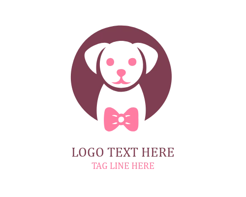 Star Badge Cute Puppy Logo