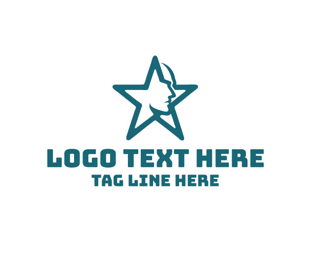 Star Man Face Logo
