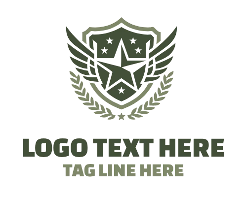 Star Military Shield Logo Design