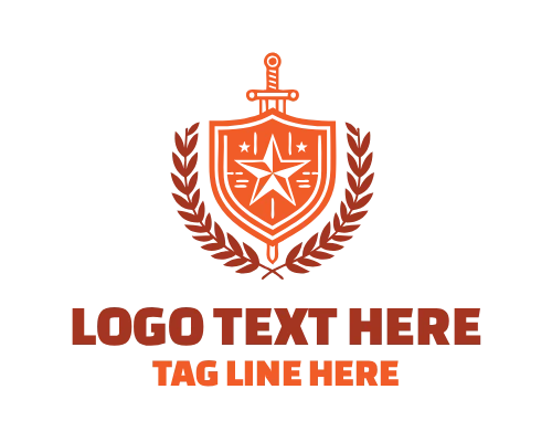 Star Sword Military Shield Logo