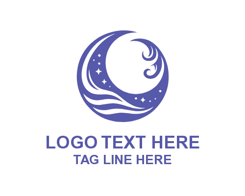 Starry Moon Circle Logo