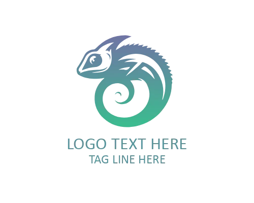 Startup Chameleon Flat Logo for Growing Brands