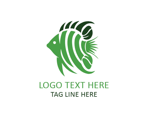 Startup Tropical Fish Flat Logo for New Brands