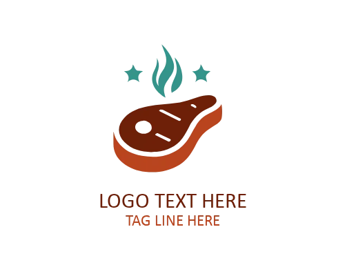 Steak Grill Fire Logo